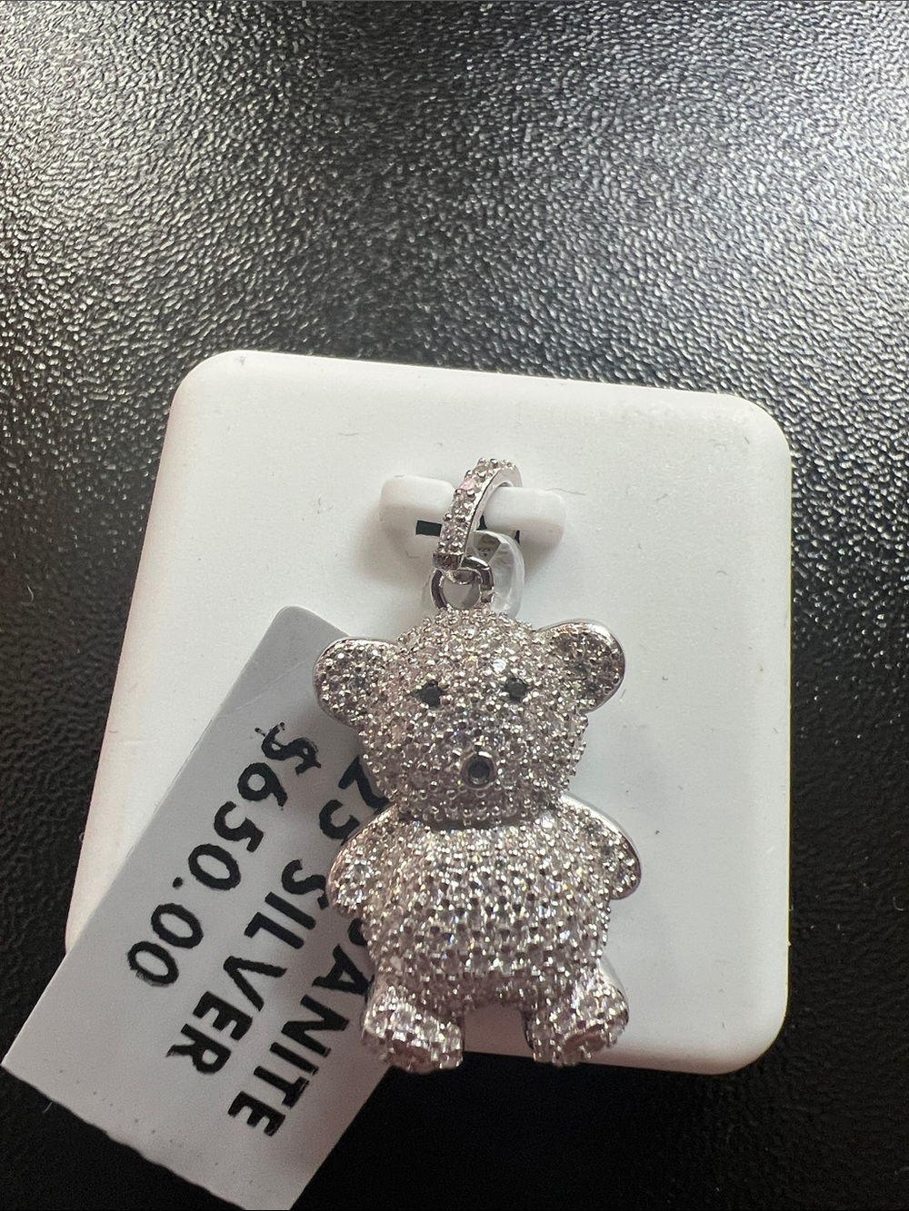 Moissanite Teddy Bear Pendant - Sterling Silver 2.00 CTW